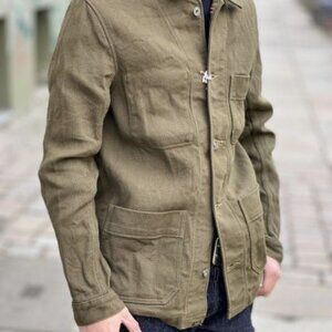 ONI Denim 03100-OLVDR Sashiko Dobby Coverall Jacket Olive Drab 40 Medium